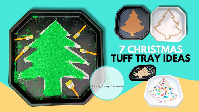 Tuff tray Christmas tree ideas for easy sensory play