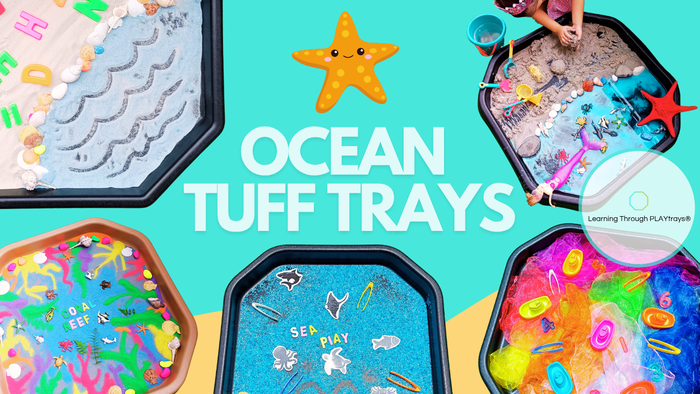 tuff tray ideas for ocean sensory play 