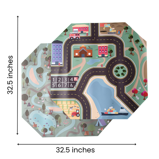 Tuff tray inserts  Large Town & Park PLAYtray Mat, double-sided mat with town map and park scene, designed for Learning Through PLAYtrays Large Tuff Trays.