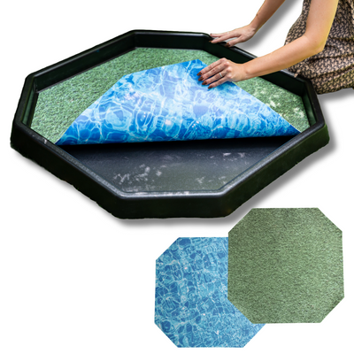 Tuff tray inserts  Large Water & Grass PLAYtray Mat with double-sided design for sensory play, fits Learning Through PLAYtrays Large Tuff Trays.