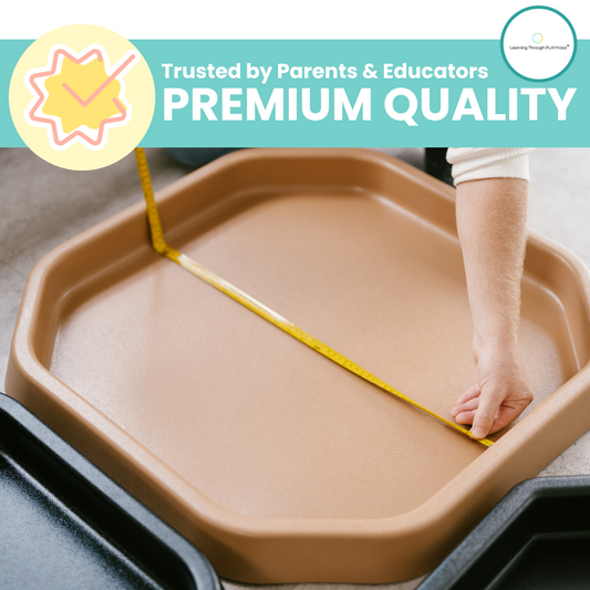 Small brown Tuff PLAY Tray for sensory and educational activities, trusted premium quality.