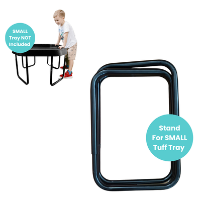 Small TUFF Tray Stand for sensory play, 90% pre-assembled, adjustable heights, durable, designed for Learning Through PLAYtrays® only.