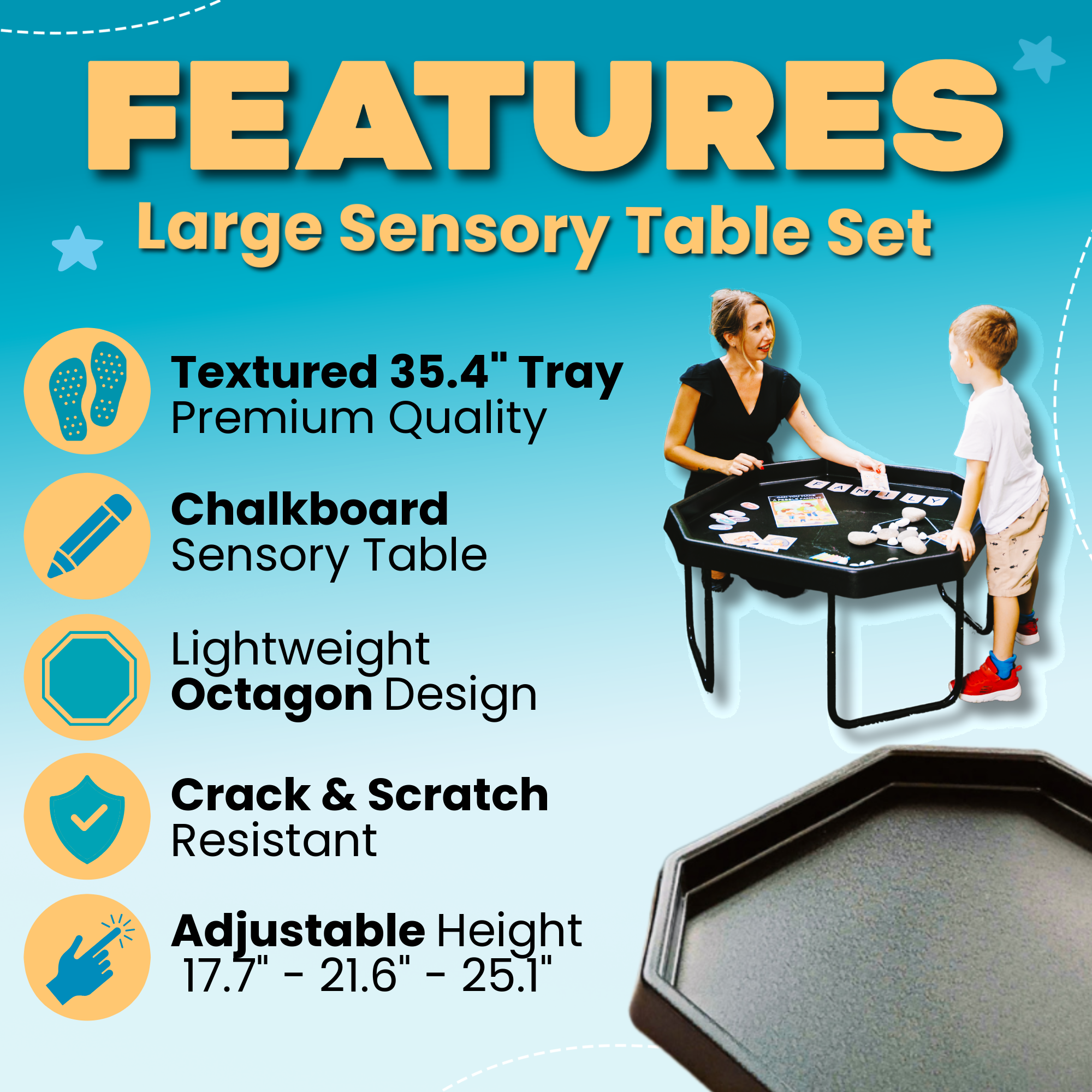 tuff table Learning Through PLAYtraysPLAYtray Set (Large Black)Large PLAYtray + Stand Bundle – Complete Setup for Group Sensory Play
Get ready for big, bold play with the Large PLAYtray + Stand Bundle.This complete set includes 