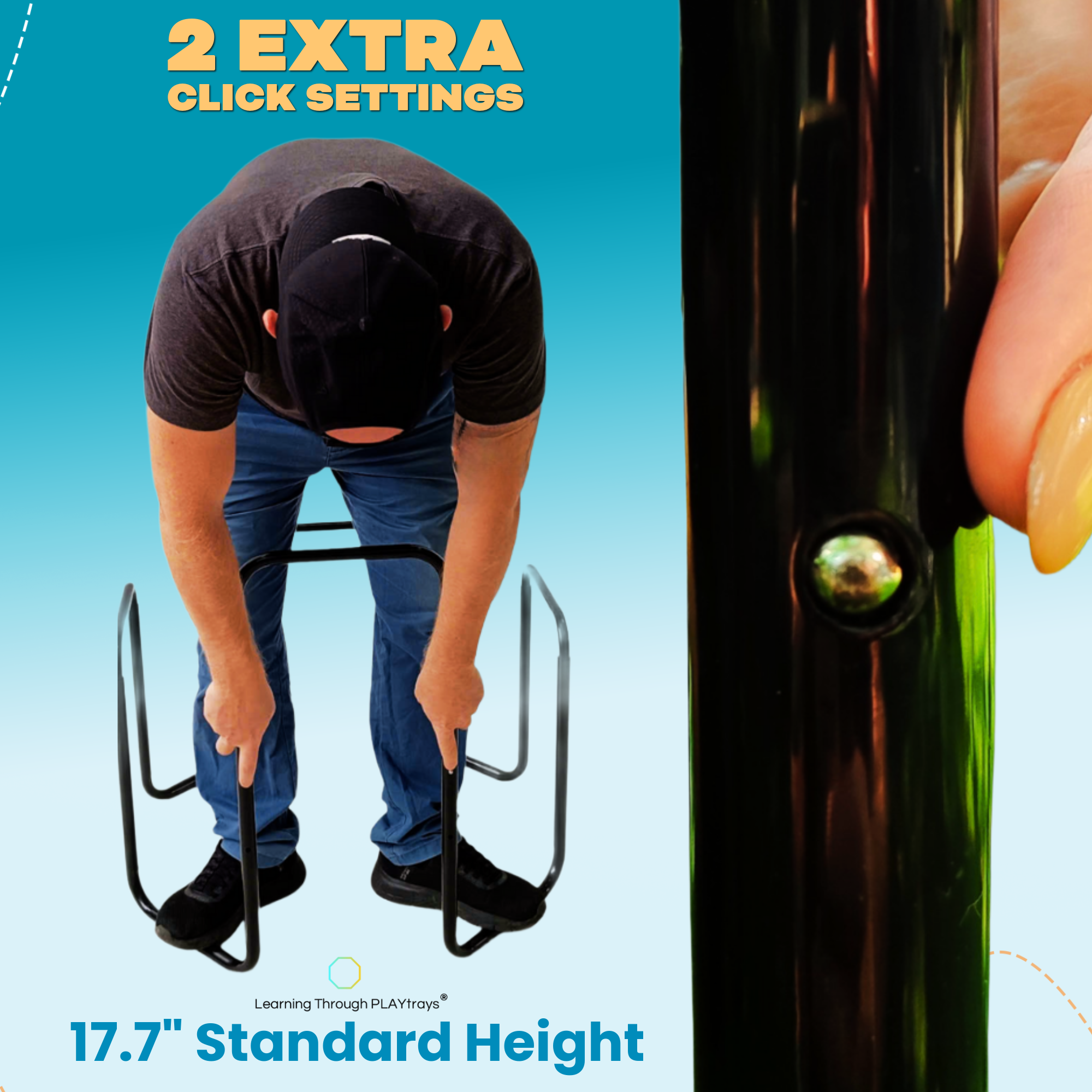 Height adjustment clips for large Tuff Tray stand