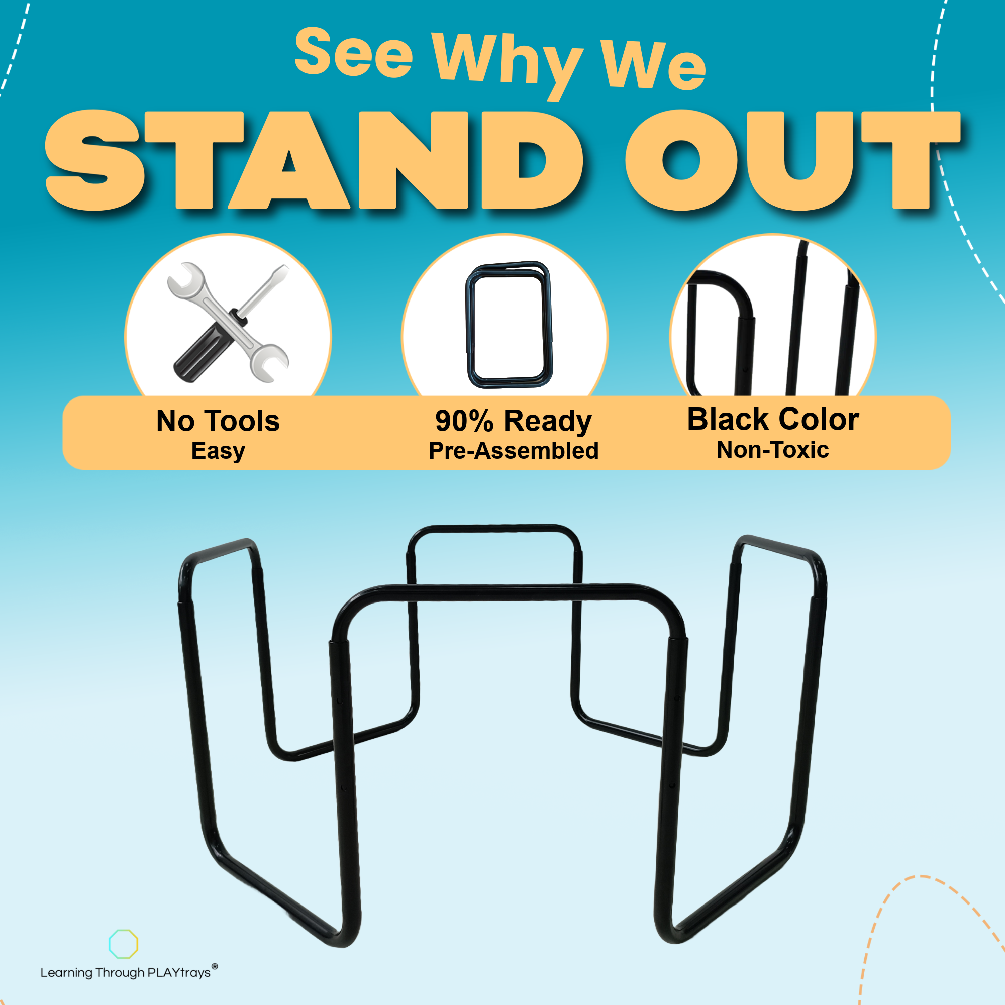 Large sensory play table with adjustable Tuff Tray stand