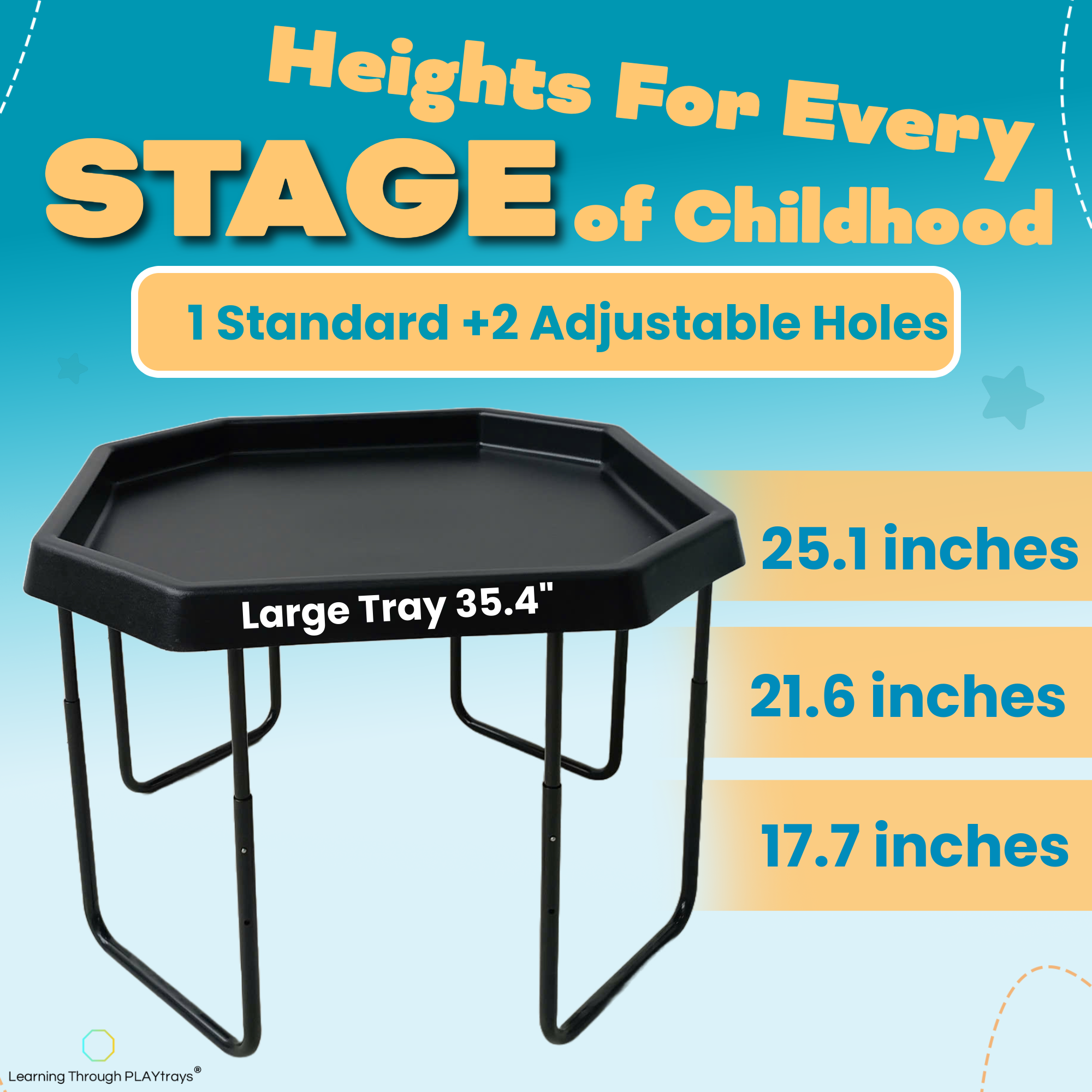 Adjustable height large Tuff Tray table for sensory play