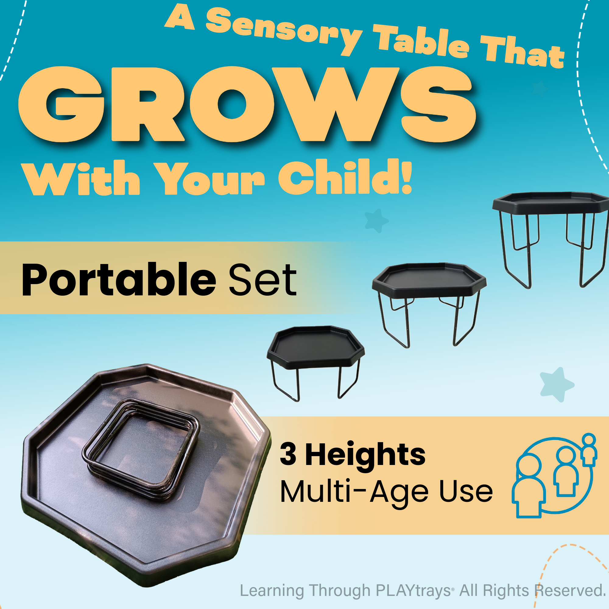 Sensory table set with text highlighting features 