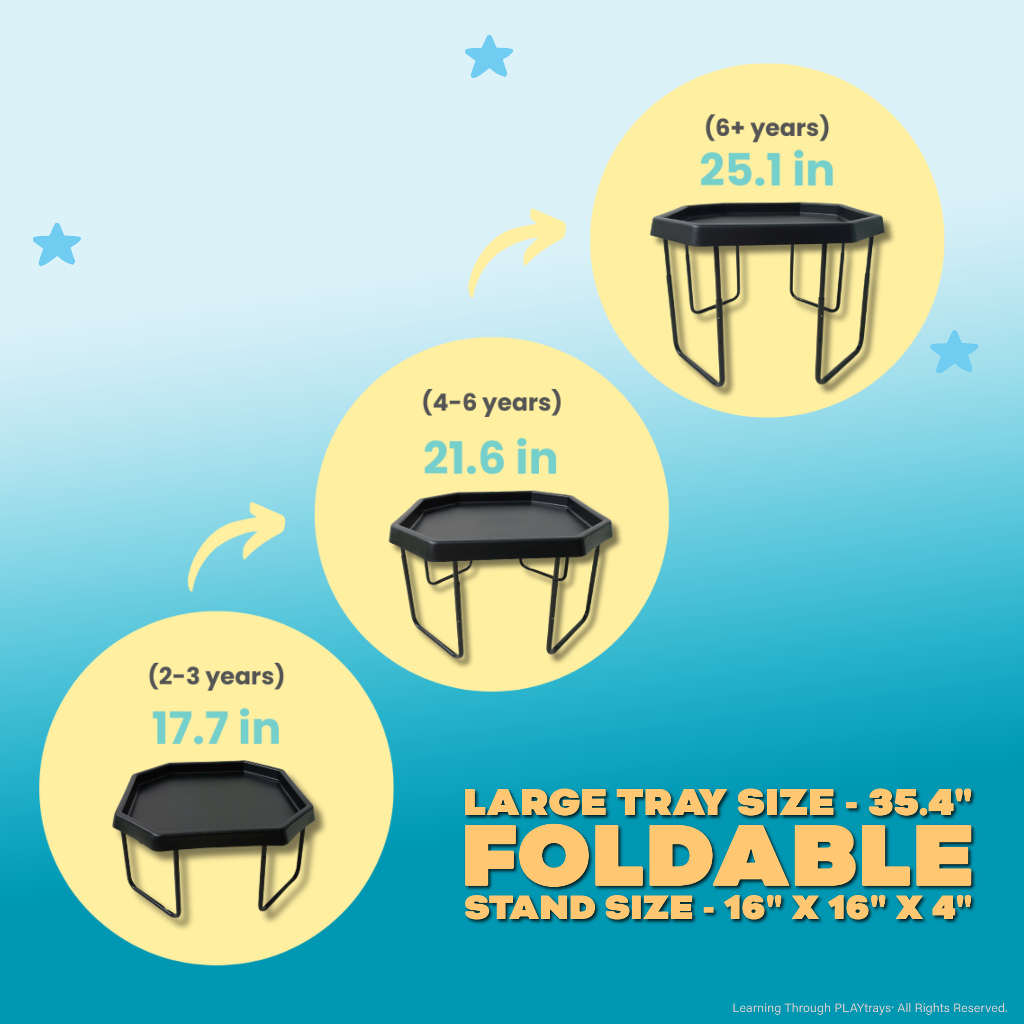 Large Tuff Tray table that adjusts for classroom and home use
