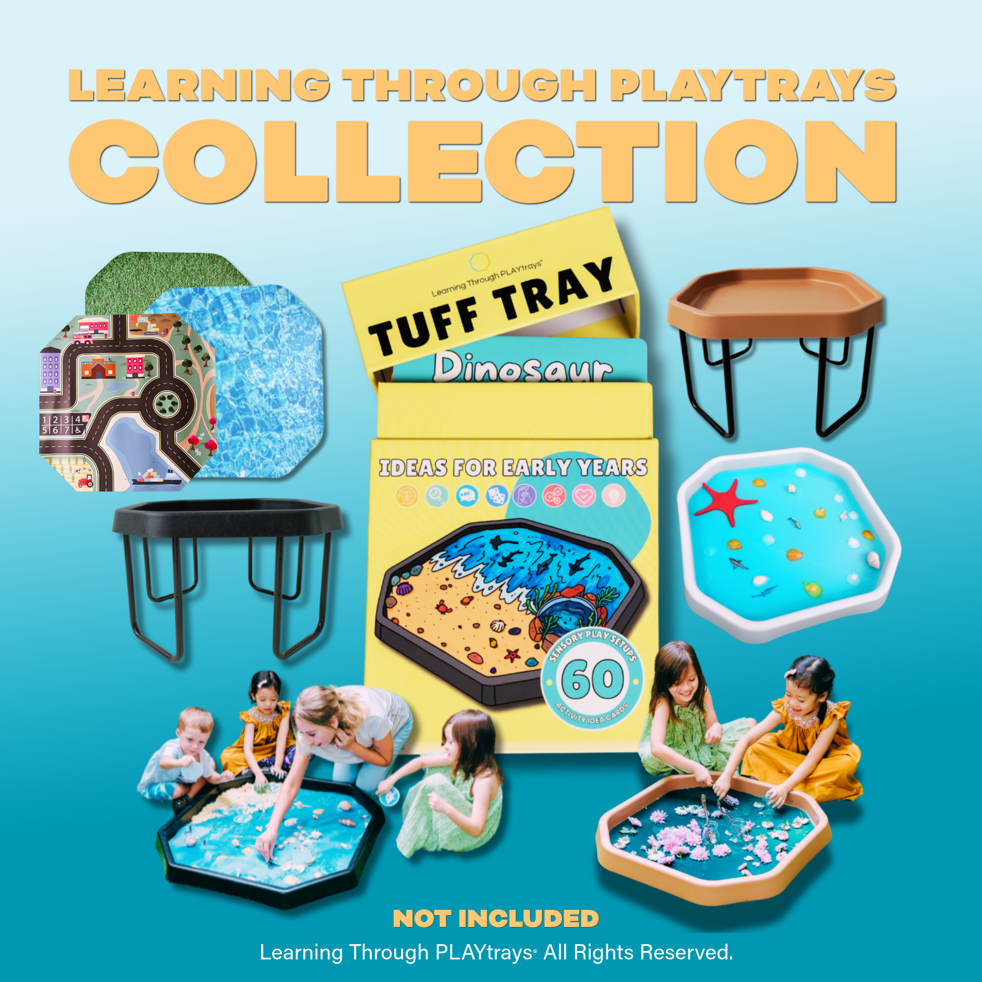 Double-sided large sensory play mat insert with grass and water textures for toddlers and kids, designed for imaginative and tactile play.