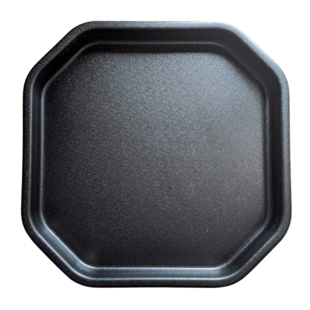Empty small black Tuff Tray ready for sensory play setup