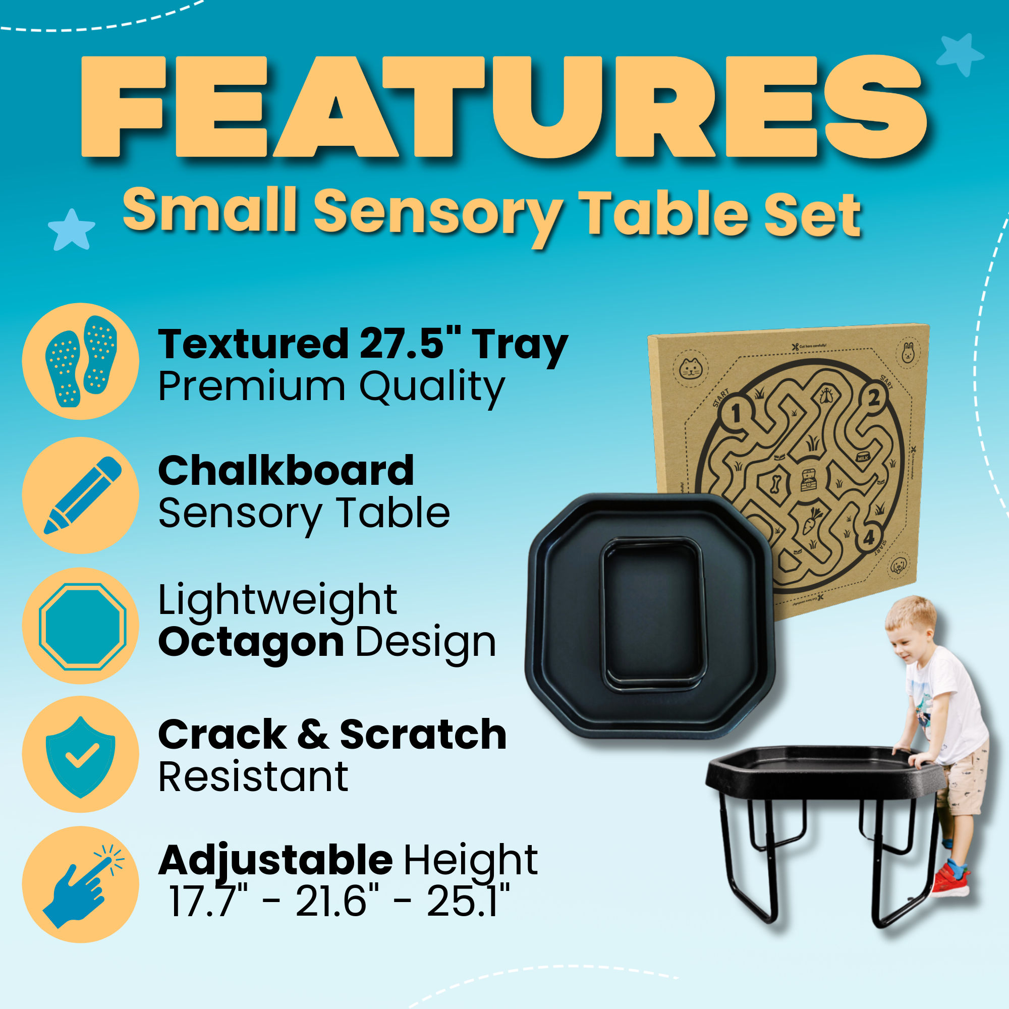 Tuff Mini Table Small Tuff Tray and Stand | Compact Sensory Play Set for Kids ...