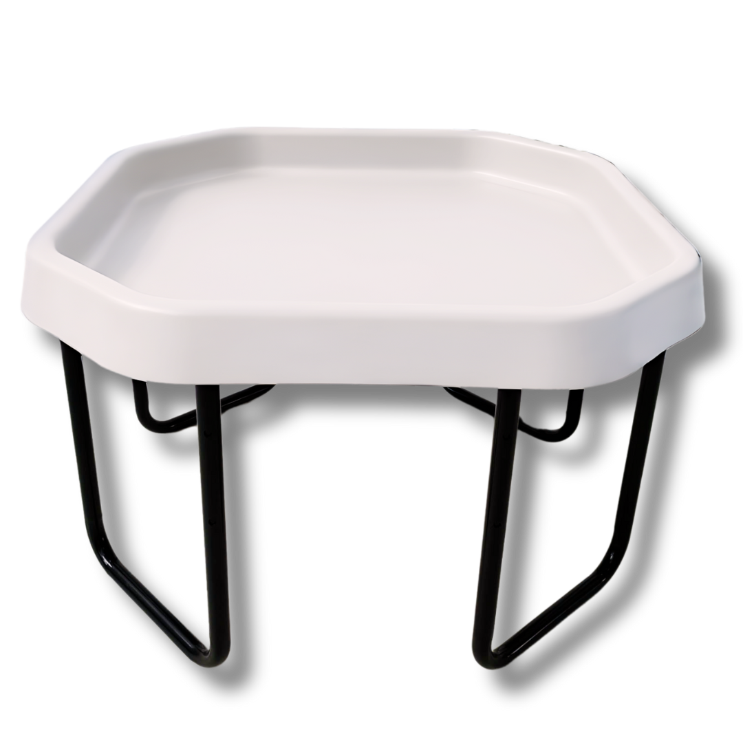 Premium quality small milky white Tuff Tray table with textured surface