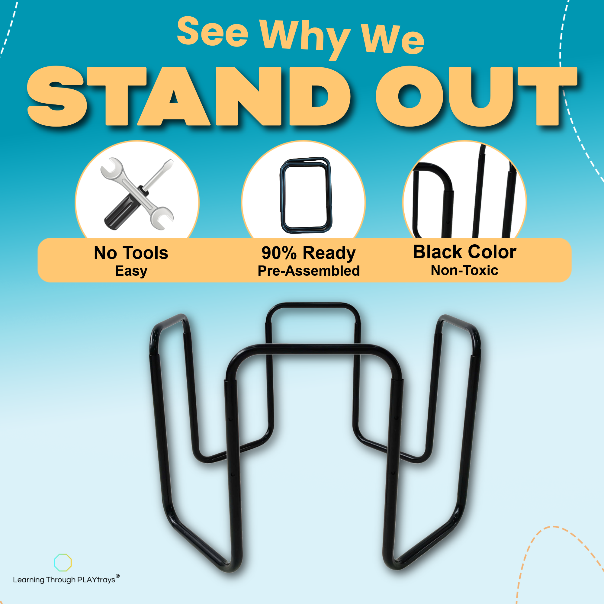 Adjustable stand for small Tuff Tray sensory play table