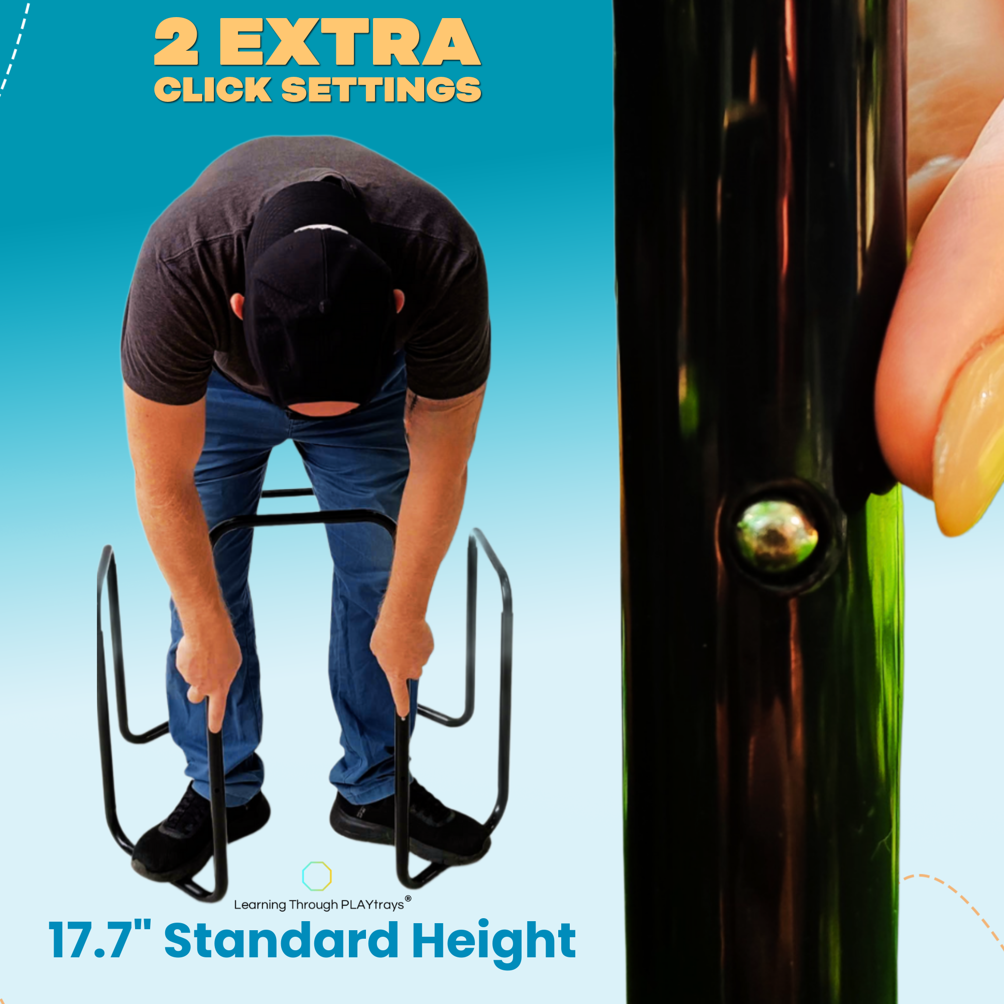 Height adjustment clips for small Tuff Tray stand
