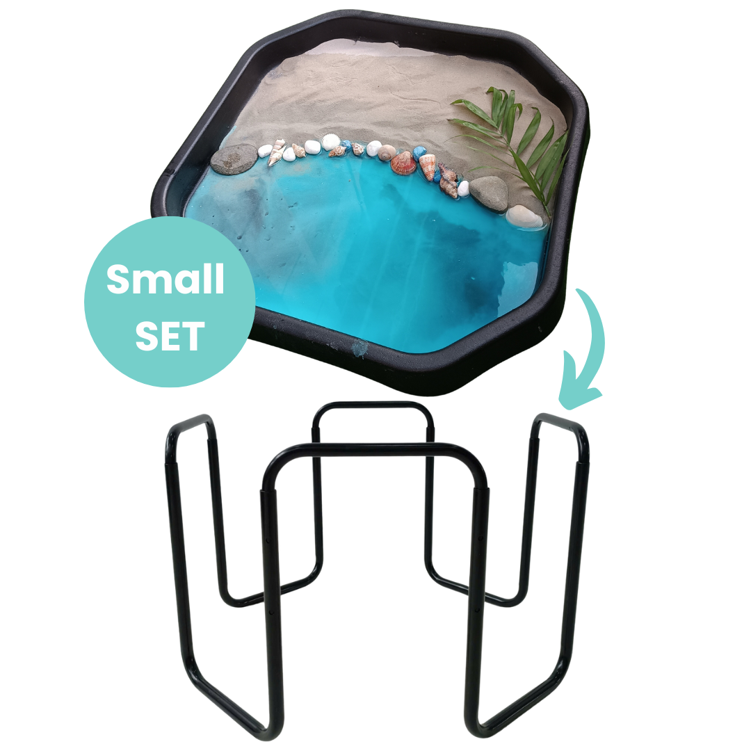 small tuff tray and stand for sand and water play 
